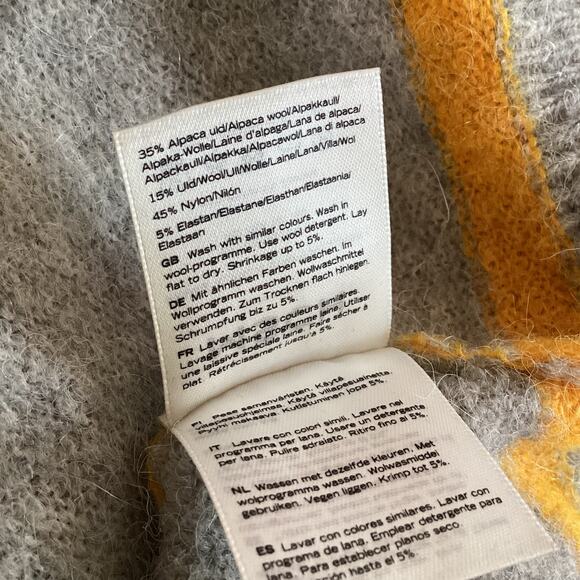 MSCH Copenhagen Femme Alpaca Stripe Crewneck Sweater Gray Orange S - Picture 9 of 11